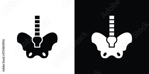 Pelvic area icon. Black and white simple flat design icon