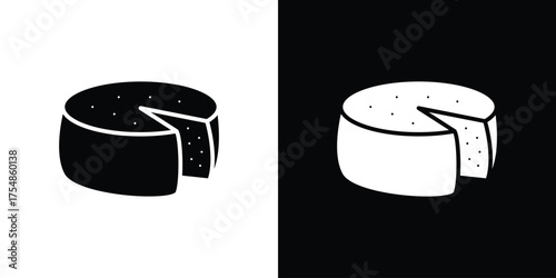Parmesan icon. Black and white simple flat design icon