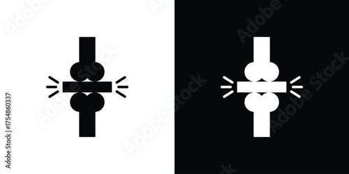 Osteoporosis icon. Black and white simple flat design icon