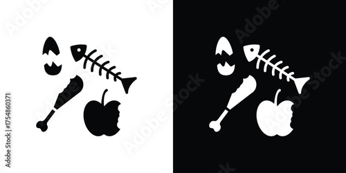 Organic waste icon. Black and white simple flat design icon