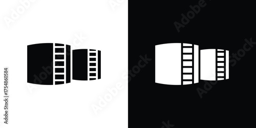 Oil storage icon. Black and white simple flat design icon