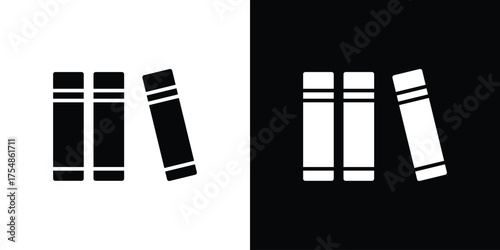 Library icon. Black and white simple flat design icon