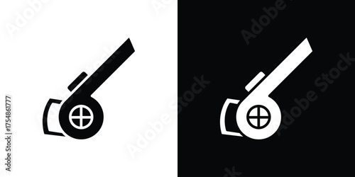 Leaf blower icon. Black and white simple flat design icon