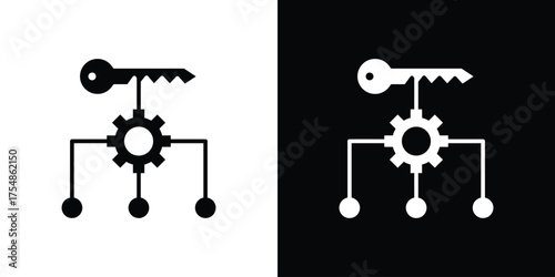 Key factor icon. Black and white simple flat design icon