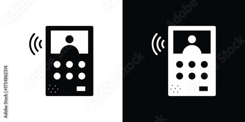 Intercom icon. Black and white simple flat design icon