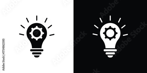 Innovation icon. Black and white simple flat design icon