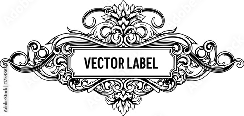 Elegant vintage frame with delicate floral ornaments, perfect for crafting a refined logo or label, adding a touch of classic beauty to your project