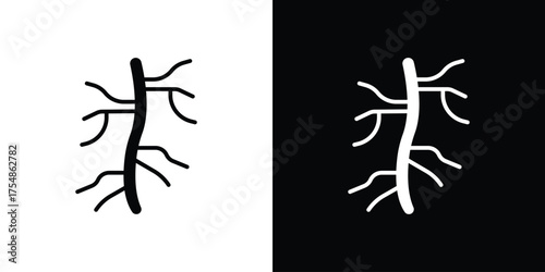 Human artery icon. Black and white simple flat design icon