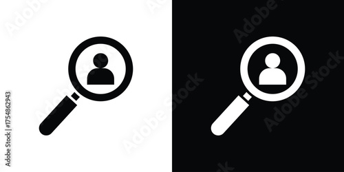 Hiring icon. Black and white simple flat design icon