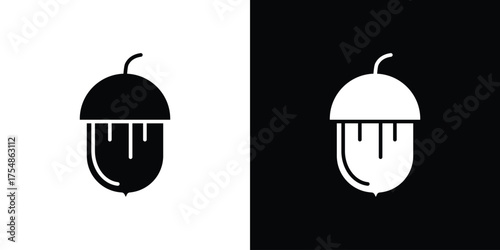 Hazelnut icon. Black and white simple flat design icon