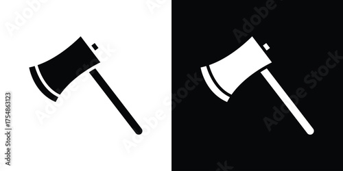 Hatchet icon. Black and white simple flat design icon