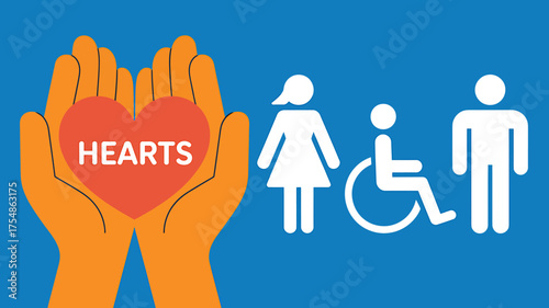 Inclusive Community Illustration Showcasing Love and Support for All Individuals Regardless of Ability or Gender Identity