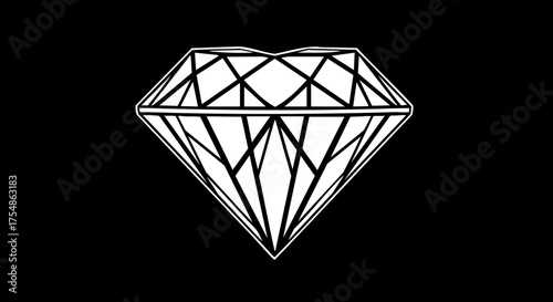 Photos Exquisite diamond gem with brilliant facets reflecting light, symbolizing luxury, value, and preciousness in a striking graphic