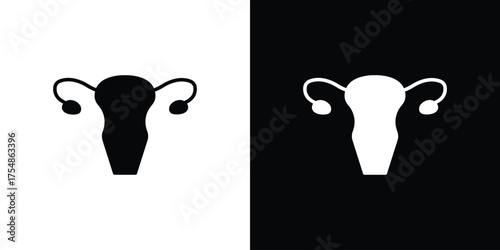Gynecology icon. Black and white simple flat design icon
