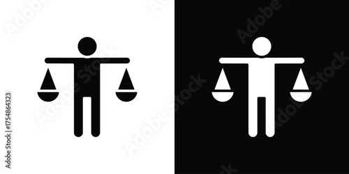 Ethics icon. Black and white simple flat design icon