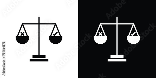 Ethics icon. Black and white simple flat design icon