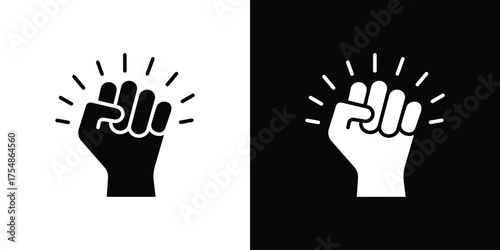 Empowerment icon. Black and white simple flat design icon