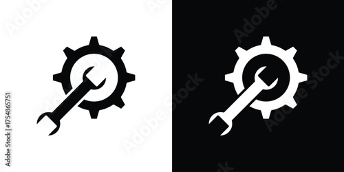 Customized icon. Black and white simple flat design icon