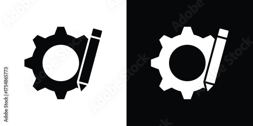 Customization icon. Black and white simple flat design icon