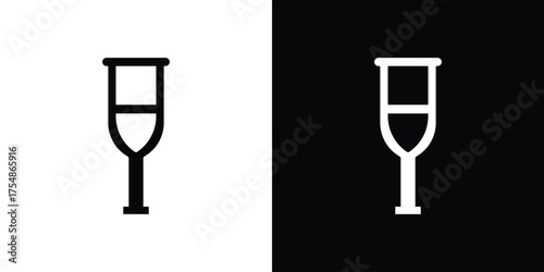 Crutch icon. Black and white simple flat design icon