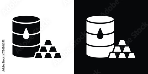Commodity icon. Black and white simple flat design icon