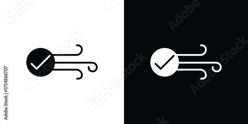 Clean Air icon. Black and white simple flat design icon