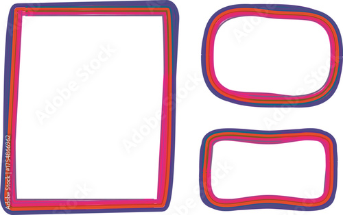 red purple colorful lines bold frames curve abstract borders