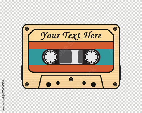 Retro Cassette Tape Vector Illustration