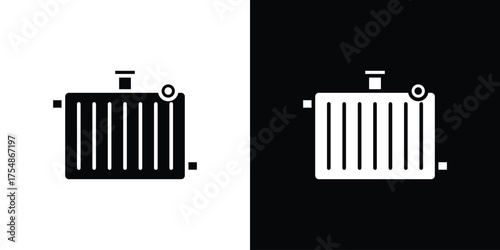 car radiator icon. Black and white simple flat design icon