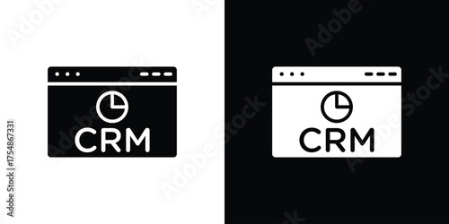 CRM icon. Black and white simple flat design icon