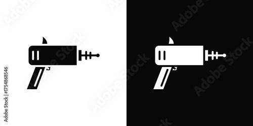 Blaster icon. Black and white simple flat design icon
