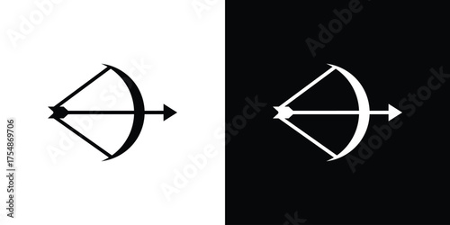 Archery icon. Black and white simple flat design icon
