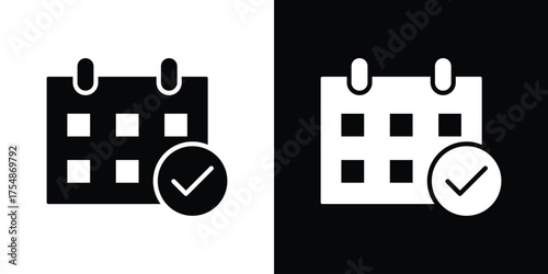 Appointment icon. Black and white simple flat design icon