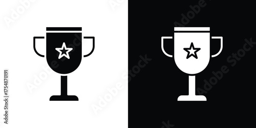 Achievement icon. Black and white simple flat design icon