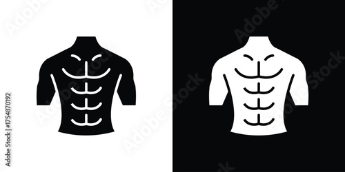 Abs icon. Black and white simple flat design icon
