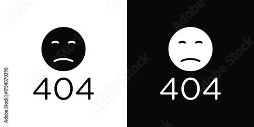 404 Error icon. Black and white simple flat design icon