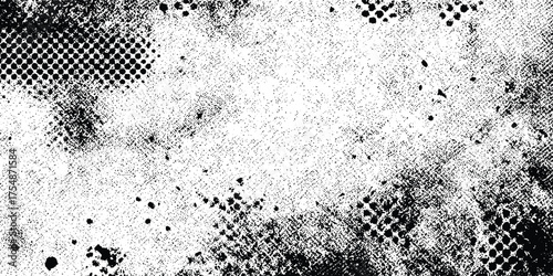 Abstract vintage stone, concrete, dirt, noise surface pattern. Grunge halftone background Vector, black and white error glitch art design grunge background Dot pop art comic sport style vector .	