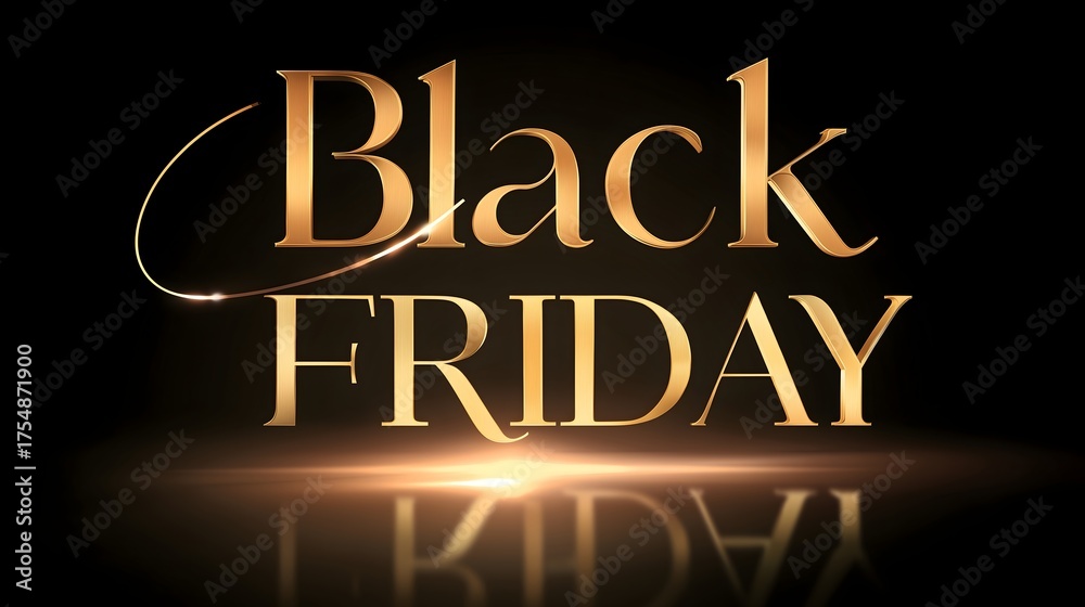 Obraz premium Elegant Black Friday background with golden typography
