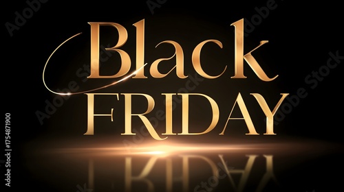 Elegant Black Friday background with golden typography