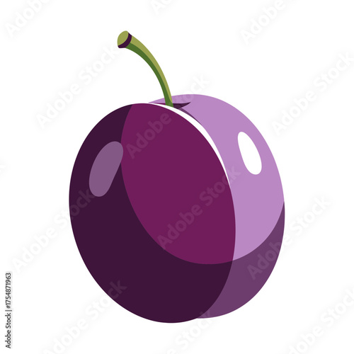 Single isolated plum image purple fruit