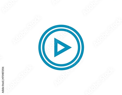 Free Download A circular teal graphic with a triangle pointing right, enclosed in two teal rings, on a white background - GFXLoad