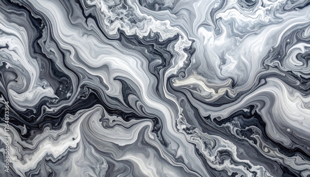 Obraz premium Monochrome Swirling Abstract Marble Pattern