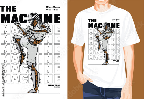 Thai robot t-shirt design