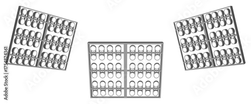 stadium light front view and side view vector illustration isolated on white background.