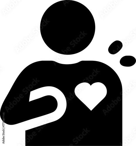Patient with Heart Pain Silhouette
