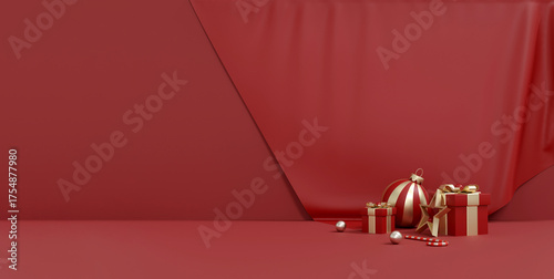 christmas podium gold display background holiday