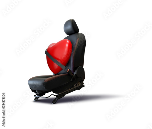 png isolated heart seat belt safety concept