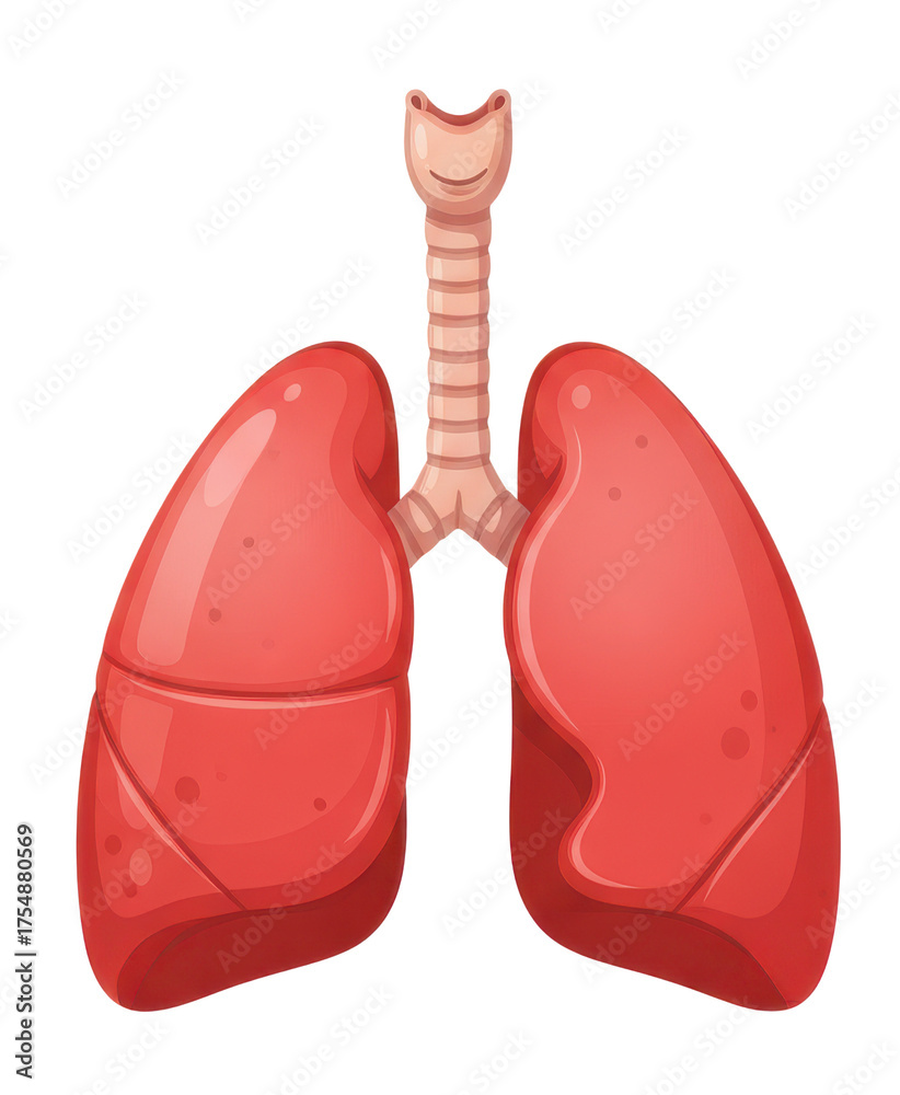 custom made wallpaper toronto digitalAnatomical Illustration of Human Lungs and Trachea Pink and Red Tones Transparent Background