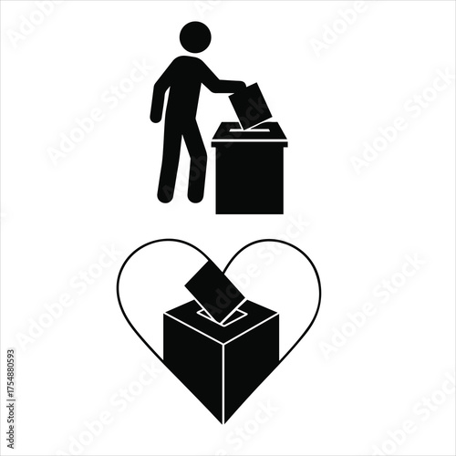 Voting ballot icon symbolizing civic duty and love for democracy civic engagement heart graphic
