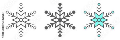 Snowflake icon, winter and ice, snow sign, vector graphics, a linear pattern on a white background. editable stroke
